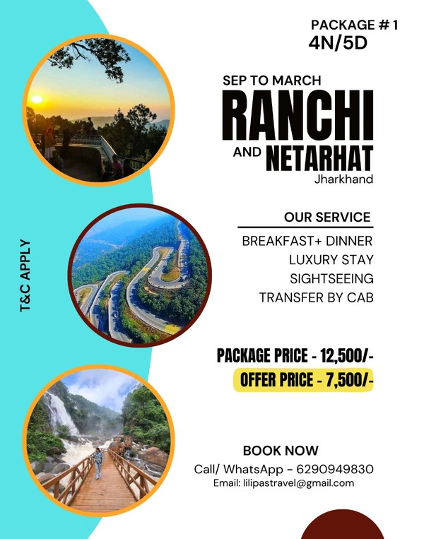 RANCHI + NETARHAT PACKAGE – 5 DAYS