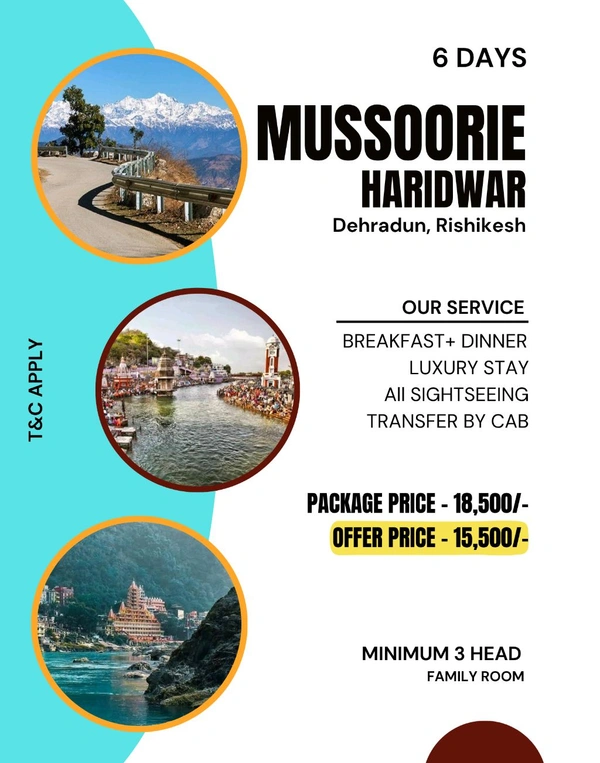 HARIDWAR, RISHIKESH, DEHRADUN – 6 DAYS